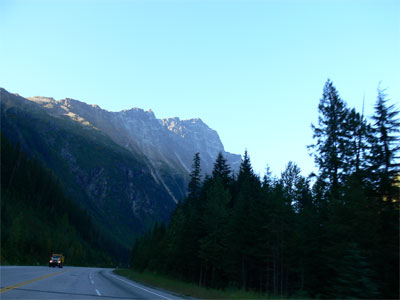 Scenic drive through Rocky Mountains 