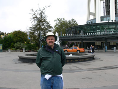 John at the entrance to the Space Needle