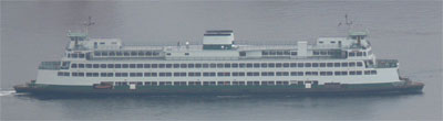 One of the many ferries in the Seattle harbour 