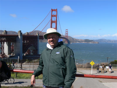 John in the viewing area of the Golden Gate Bridge 