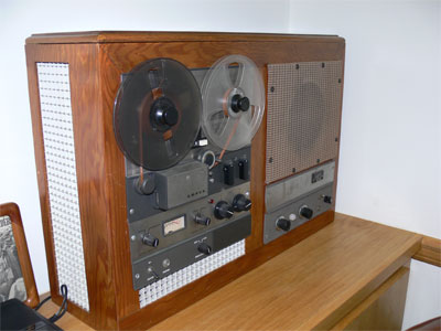 The Ampex 620 reel to reel tape recorder that Dr. McGee made all his recordings on. We still benefit today from the superb quality of this donated tape recorder. 
