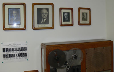 The wall of Dr. McGee's four mentors. He often spoke of these men in his sermons and their influence on his life. 