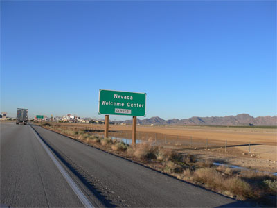 Leaving California and entering Nevada
